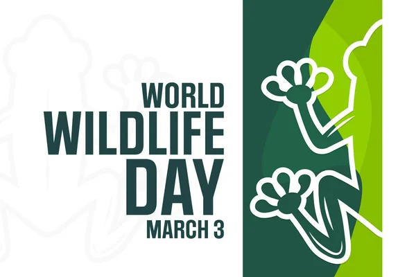 World Wildlife Day March Vector Illustration Holiday Poster — 스톡 벡터