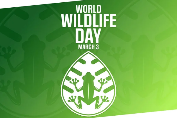 World Wildlife Day March Vector Illustration Holiday Poster Ilustração De Stock