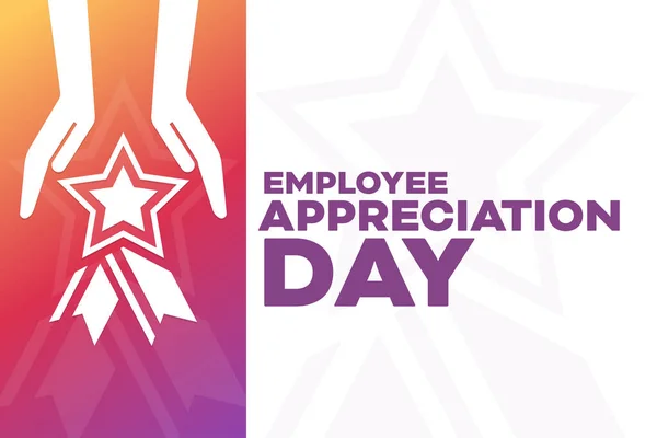 Employee Appreciation Day Vector Illustration Holiday Poster — Stock Vector