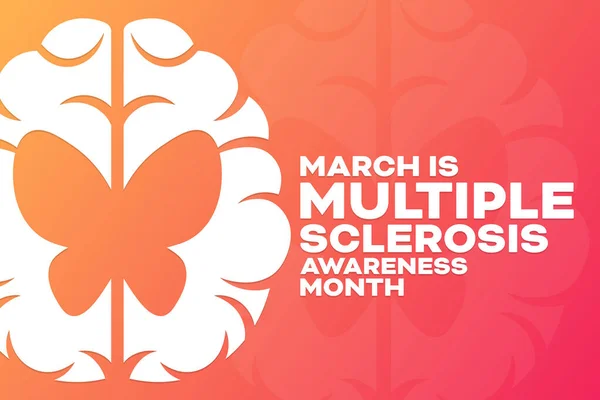 March Multiple Sclerosis Awareness Month Vector Illustration Holiday Poster — ストックベクタ