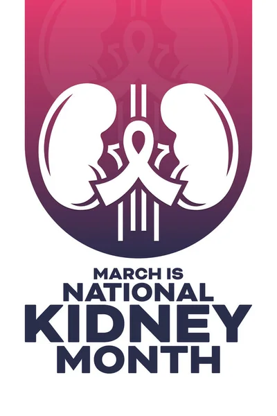 March National Kidney Month Vector Illustration Holiday Poster Graphismes Vectoriels