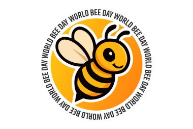 Dünya Arı Günü. 20 Mayıs. Vektör çizimi. Tatil afişi, kart, poster ve arkaplan şablonu