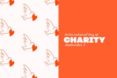 Uluslararası Yardım Günü. 5 Eylül. El çizimi biçim vektör illüstrasyonu. Tatil afişi, kart, poster ve arkaplan şablonu
