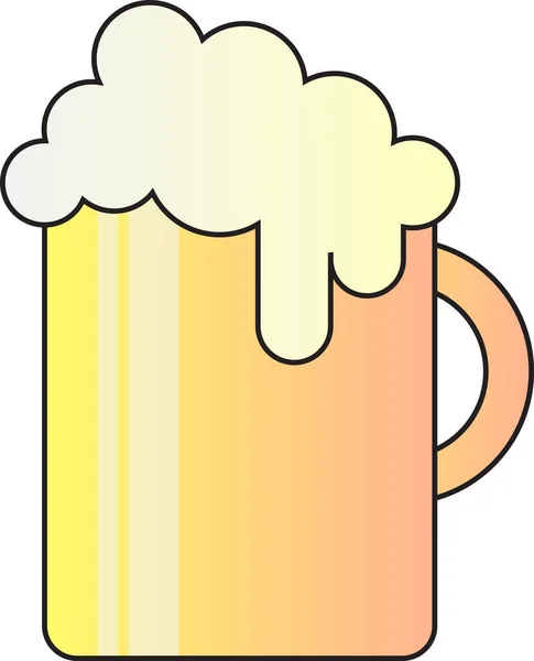 Beautiful Bright Yellow Cup Beer Vector Designed Party Concept — Stock Vector
