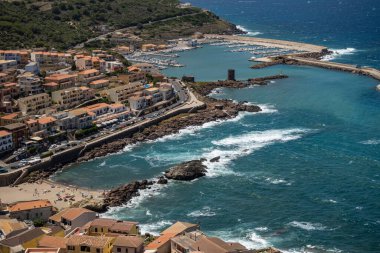 Ortaçağ Castelsardo kasabası, Sassari ili, Sardunya, İtalya
