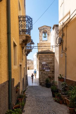 Ortaçağ Castelsardo kasabası, Sassari ili, Sardunya, İtalya