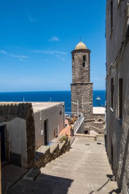 Ortaçağ Castelsardo kasabası, Sassari ili, Sardunya, İtalya