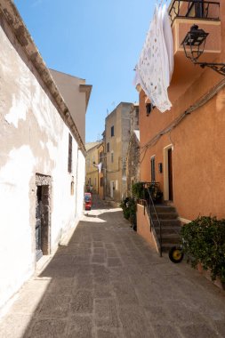 Ortaçağ Castelsardo kasabası, Sassari ili, Sardunya, İtalya