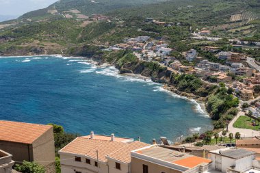 Ortaçağ Castelsardo kasabası, Sassari ili, Sardunya, İtalya