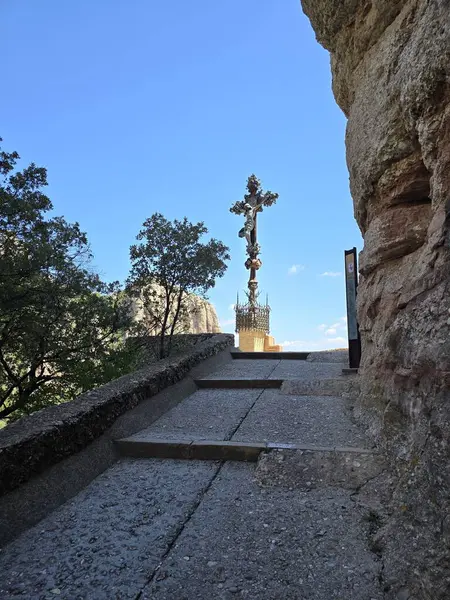 stock image Monastery of Montserrat mountain in Catalonia, Spain