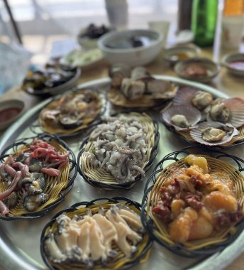 Restorandaki deniz ürünleri.