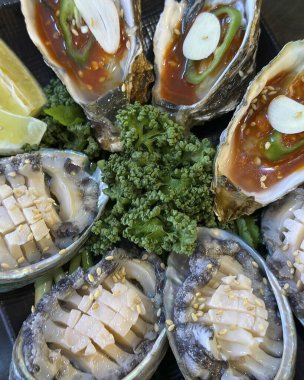 Lezzetli Asya mutfağının yakın görüntüsü