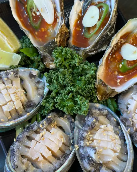 Lezzetli Asya mutfağının yakın görüntüsü