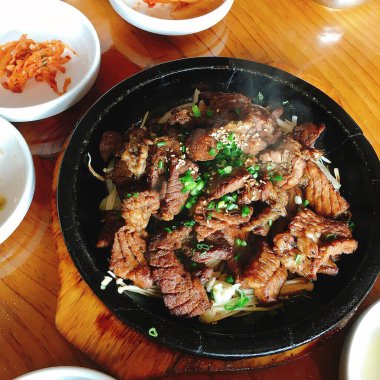 Lezzetli Asya mutfağının yakın görüntüsü