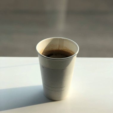 Tahta masada bir fincan kahve.