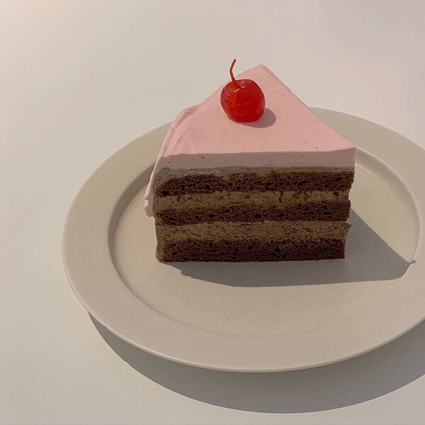 a piece of cake on white background