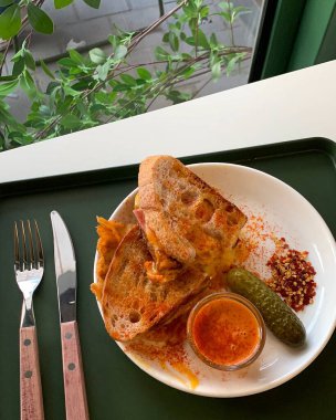 Lezzetli Asya yemeklerinin yakın görüntüsü