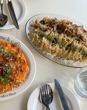 Lezzetli Asya mutfağının yakın görüntüsü