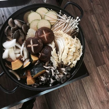 Lezzetli Asya yemeklerinin yakın görüntüsü