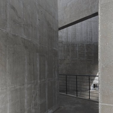 Beton odanın içi. boş kaba beton arka plan. 3 boyutlu resimleme