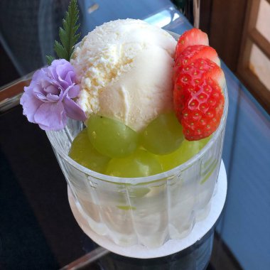 meyve ve nane ile dondurma