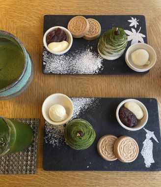 Japon tatlısıyla çay.