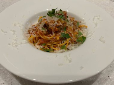 Makarnanın mutfak fotoğrafı.