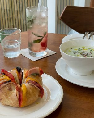 Lezzetli yiyeceklerin yakın görüntüsü