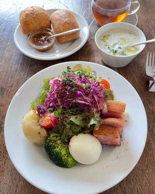 Lezzetli Asya mutfağının yakın görüntüsü