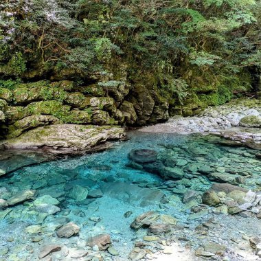 Dağlardaki nehrin güzel manzarası
