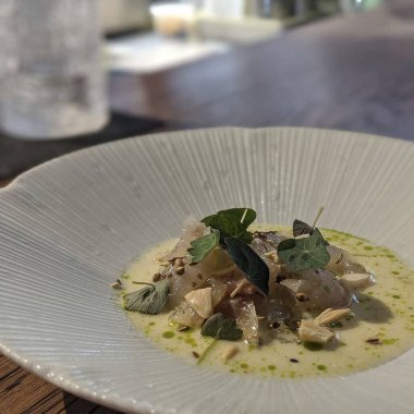 Lezzetli taze deniz ürünleri salatası