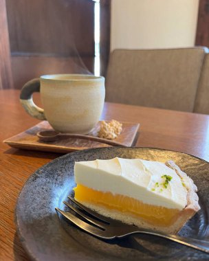 Bir parça kekin mutfak fotoğrafı.