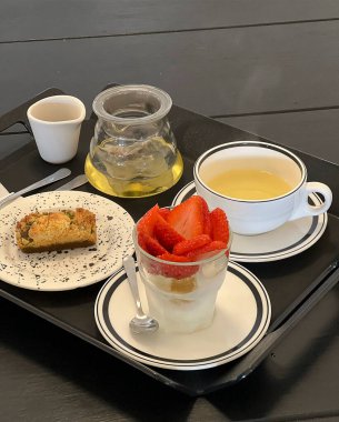 Lezzetli yiyeceklerin yakın görüntüsü