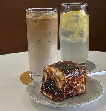 iced coffee with milk and ice cubes