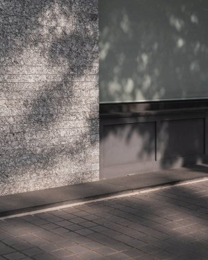 Beyaz duvarlı boş beton zemin