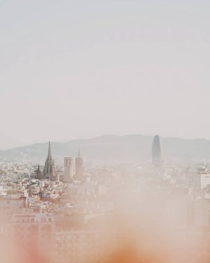 Barselona şehrinin ufuk çizgisi