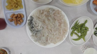 Taze deniz ürünlerini kapatın.