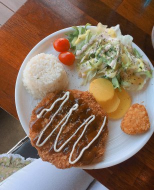 Lezzetli Asya mutfağının yakın görüntüsü