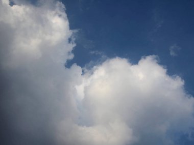 Beyaz bulutlu mavi gökyüzü, bulutlu manzara, meteoroloji