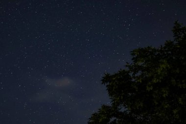 Yıldızlı ve aylı gece gökyüzü