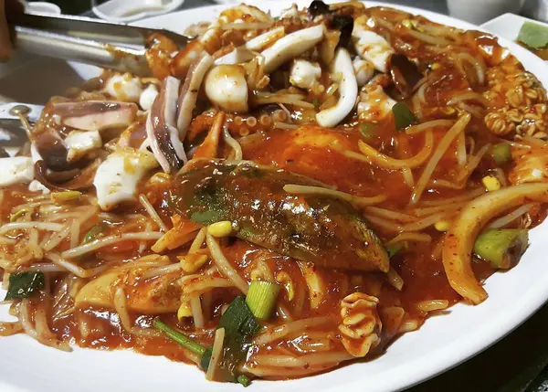 Lezzetli Asya mutfağının yakın görüntüsü