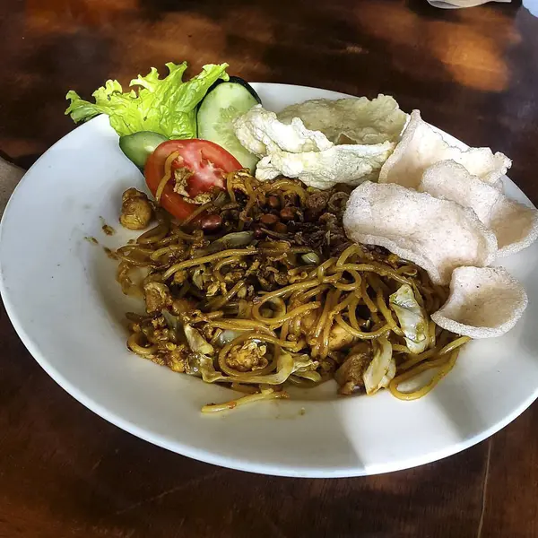 Lezzetli Asya yemeklerinin yakın görüntüsü