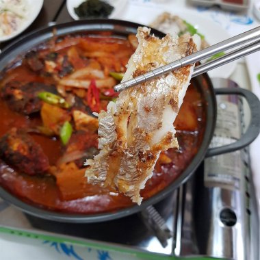 Lezzetli Asya yemeklerinin yakın görüntüsü