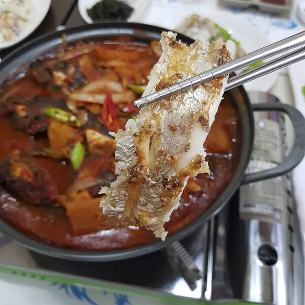 Lezzetli Asya yemeklerinin yakın görüntüsü