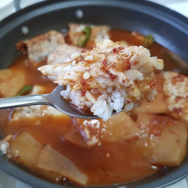 Lezzetli Asya yemeklerinin yakın görüntüsü