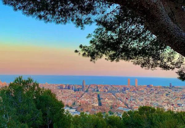 Barselona şehrinin güzel hava manzarası