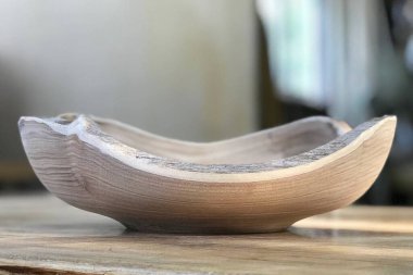 Ahşap kase yakın çekim