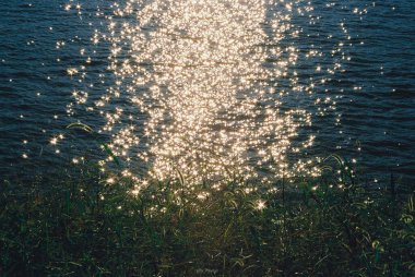 Soyut su arka planı. Akşamları nehir..