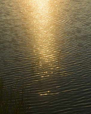 Gölde gün batımı