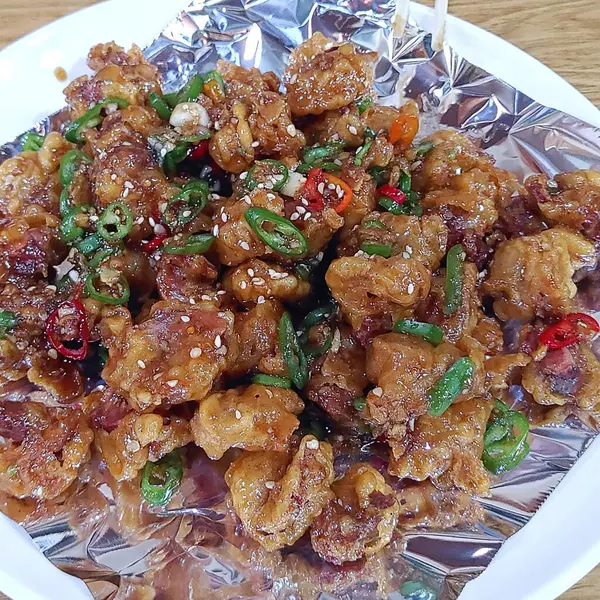 Lezzetli Asya mutfağının yakın görüntüsü